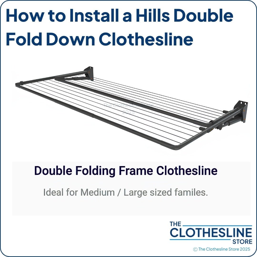 Hills Double Folding Fame Clothes Line Installation The Clothesline Store