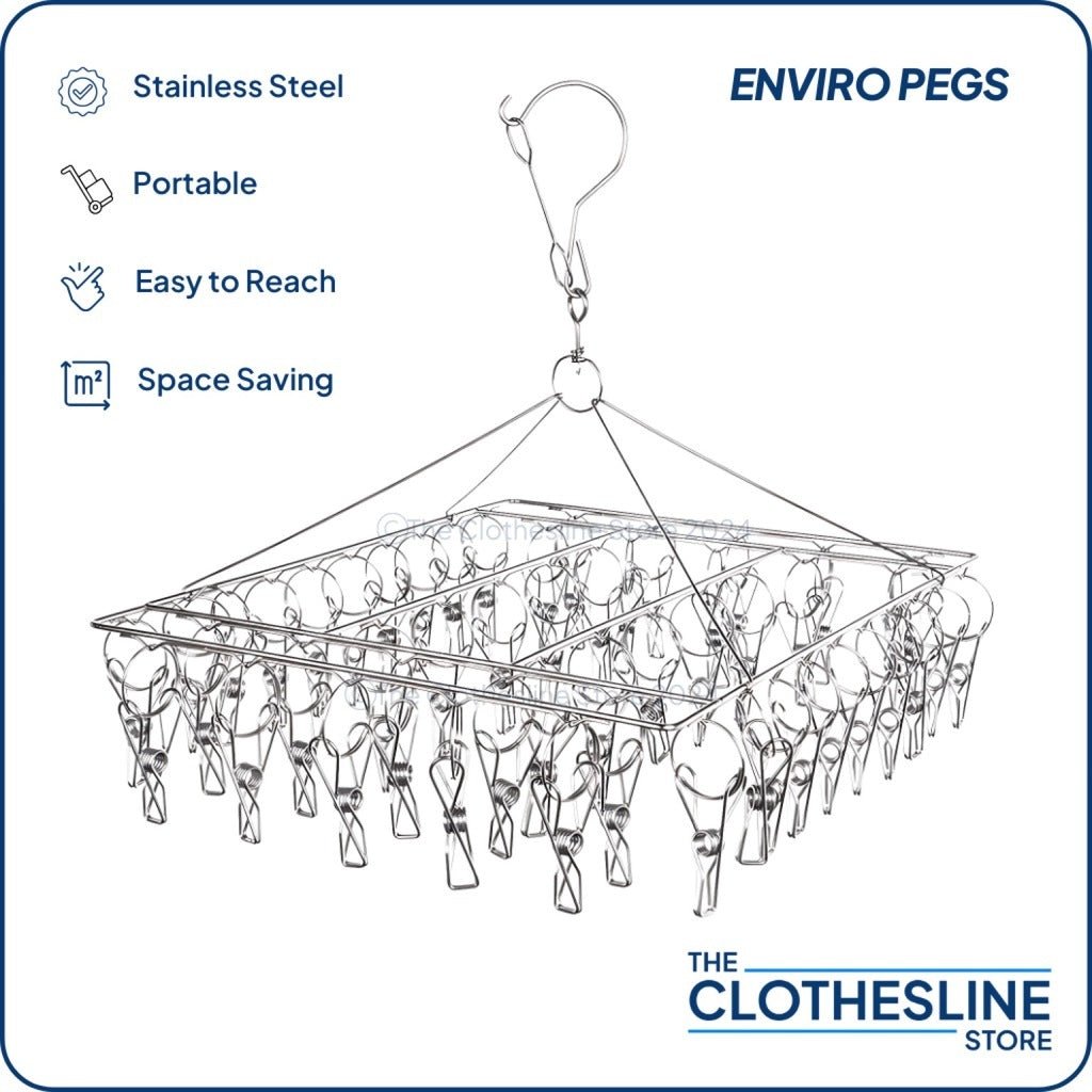 Indoor Stainless Steel Sock Hanger With 50 Pegs