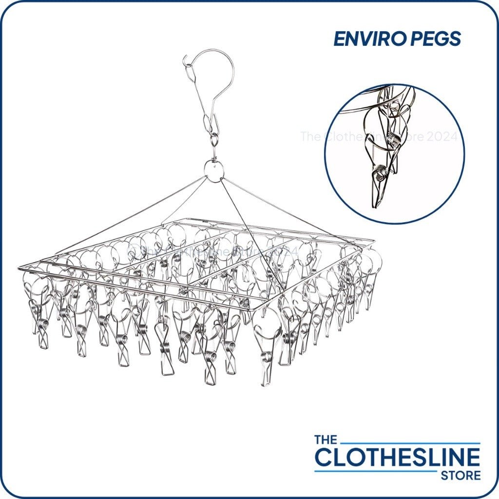 Indoor Stainless Steel Sock Hanger With 50 Pegs