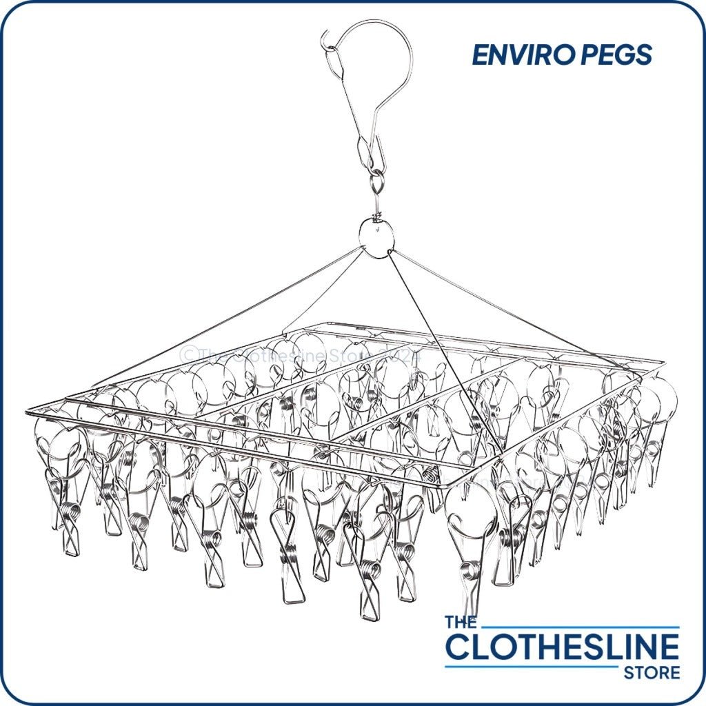 Indoor Stainless Steel Sock Hanger With 50 Pegs