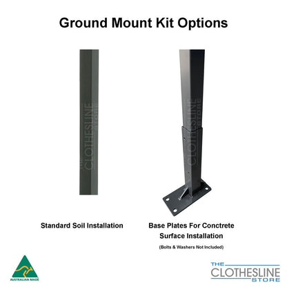 Air Dry Clothesline - 3000 Ground Mount Kit Base Plate Options